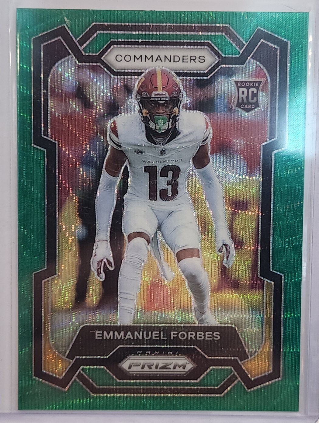 2023 Panini Prizm -Emmanuel Forbes Green Wave RC #399 - Commanders