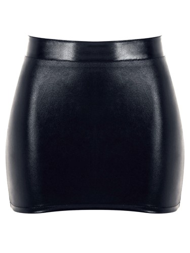 Womens PVC Leather Wet Look High Waist Zipper Bodycon Pencil Mini Skirt Clubwear - Picture 2 of 29