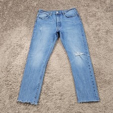 Levis 501 Jeans Womens 31 Skinny Light Wash Button Fly High Rise Stretch 29x26