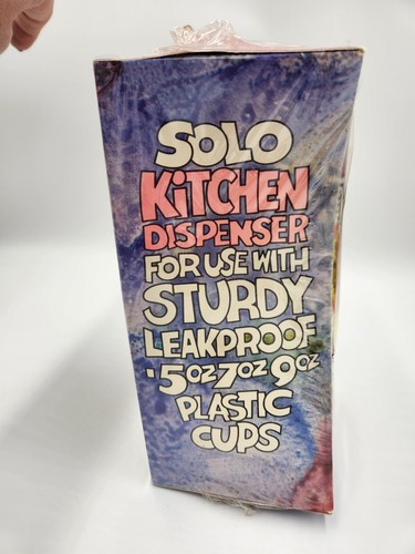 Vintage 1970's Retro Solo Kitchen Yellow Dispenser Wall Mount w/Cups NOS - Picture 8 of 12