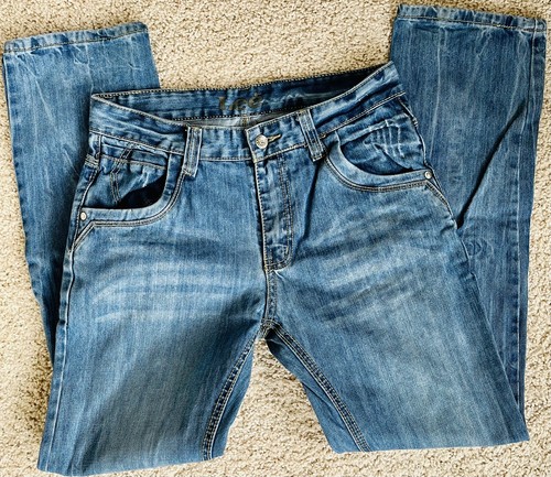 LN RARE! Lee Levis Rebel Straight Leg Designer Button Cotton Denim Jeans 31 X 32