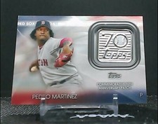 2021 Topps Series 1 Pedro Martinez 70th Anniversary Logo Patch Card Red Sox
