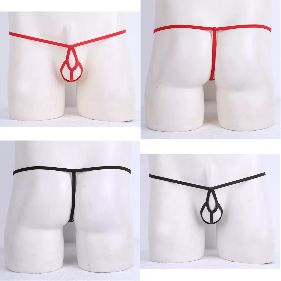 Sexy Men String Bikini Briefs Underwear Open Front Holes G-string T-back  Thongs