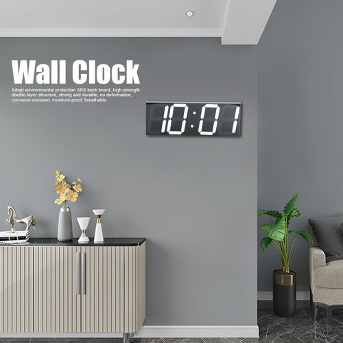Grande orologio da parete digitale a specchio bianco Orologio elettronico a  LED | eBay