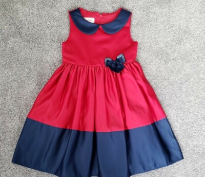 my princess wear dresses My Princess Wear Girls Dark Red and Navy Special Occasion Dress, Size 6