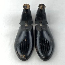 Vintage Earl Black Shoe Trees Size 8 Wood Wooden Black B11