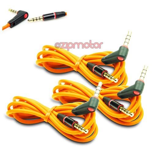 3X 4FT 3.5MM AUX AUXILIARY LSHAPE AUDIO CABLE ORANGE FOR LUMIA 1020