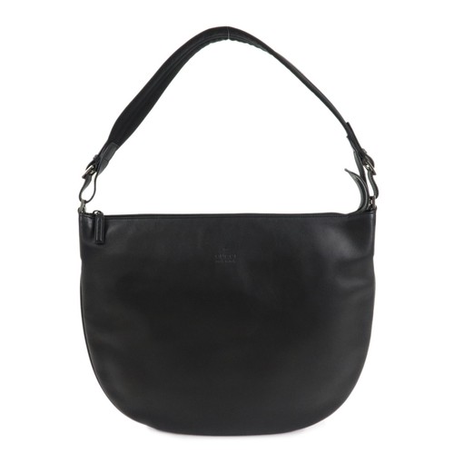 GUCCI Round Shoulder Bag Hand Bag BlackI Leather 001.1206 Auth Used