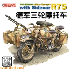 Freedom 16005 1/16 WWII German Military Motocycle R75 with Sidecar Model Kit