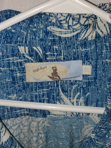 Higj Surf Hawaiian Shirt Men 2XL Blue Pineapple Print Short Sleeve - Picture 3 of 4