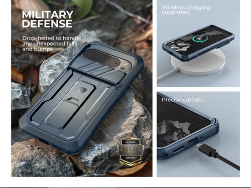 Dexnor for Google Pixel 9 Pro XL Case Heavy Duty Rugged with Slide Camera Cover - Picture 32 of 60
