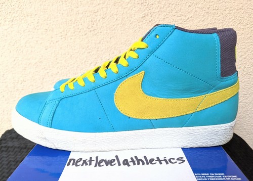 2013 Size 9.5 Nike Blazer Mid Premium SB AQUAMARINE teal blue volt 314070  332 | eBay