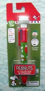 Details about   PEANUTS 6 COLOR PEN w/ STAMPER ON TOP Stocking Stuffer Snoopy NEW CUTE