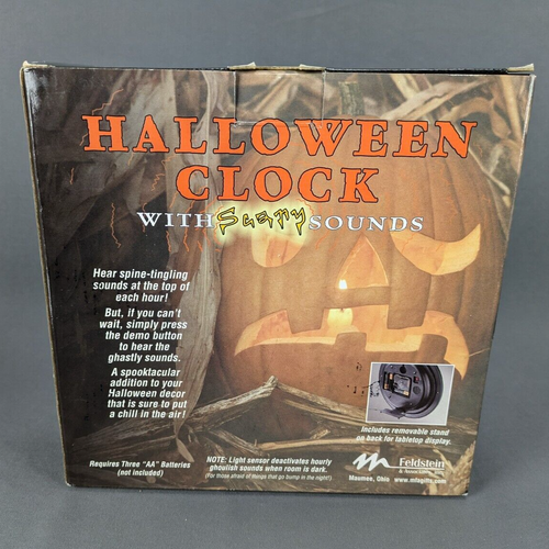 Mark Feldstein Halloween Clock With Scary Sounds Item# HAL85 Wall Mount & Stand - Picture 6 of 10