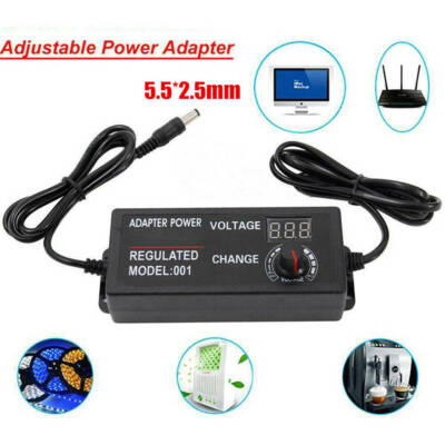 3/5A 60/72W Voltage Variable Adjustable AC/DC Power LCD Display Supply Adapter K