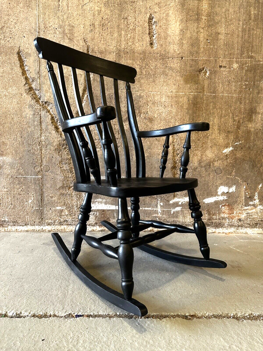 Black Wooden Rocking Chair