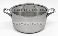 New CALPHALON Premier 3 Layer Stainless Steel 6 Qt Stockpot & Lid Professional