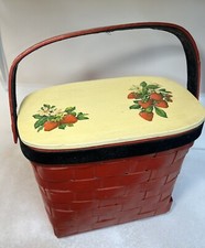 1960  s wooden woven basket purse