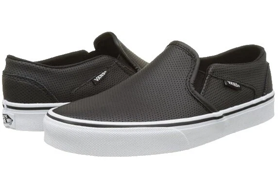 Parte superior de cuero VANS Negro Zapatos deportivos para mujeres