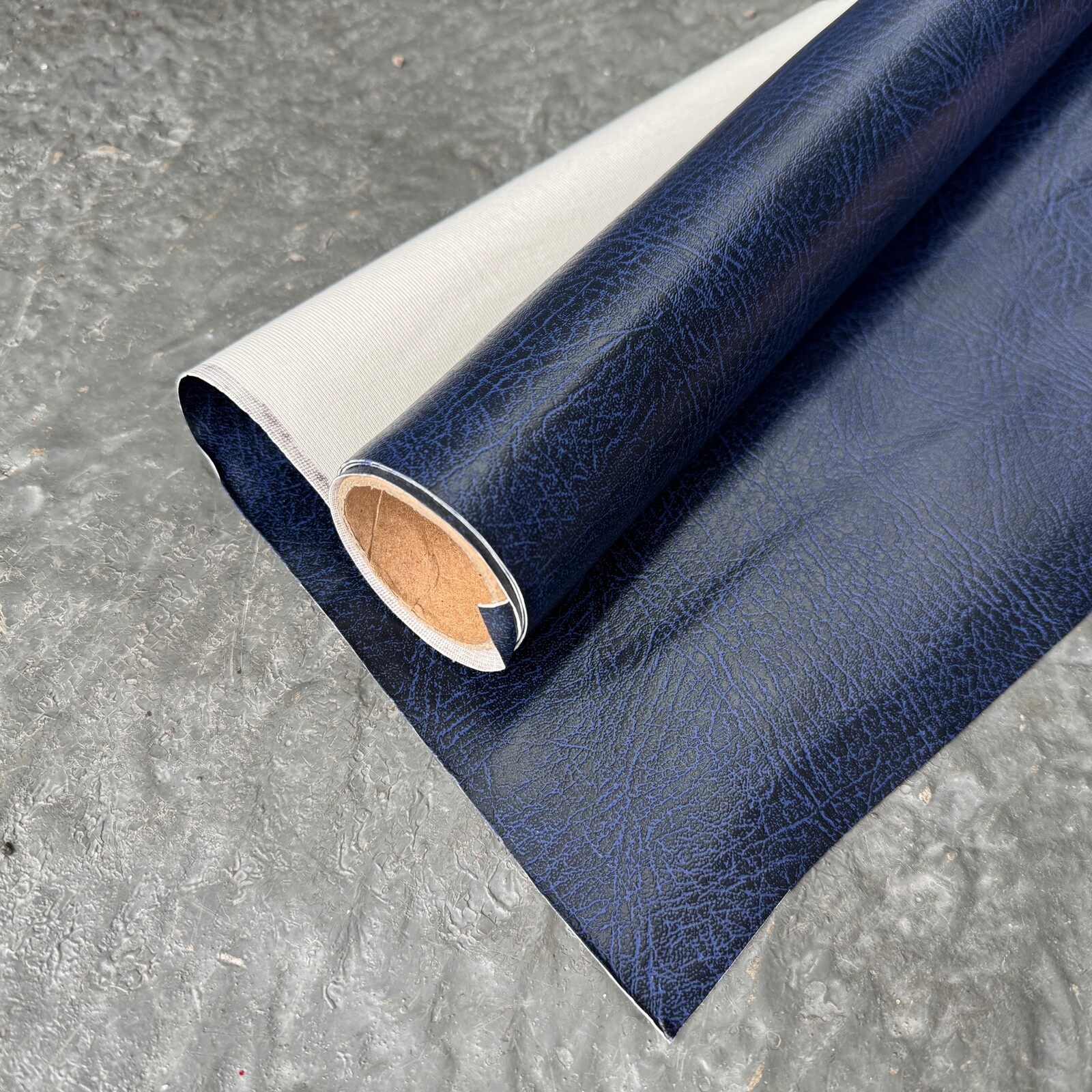 Plain Navy Blue Leather Fabric Heavy Duty Leatherette Upholstery Vinyl