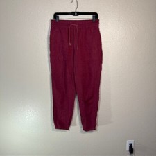 Athleta Retreat Linen Jogger Size 4 Coffeeberry Red Pant 531704