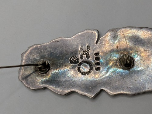 ^ Vintage Margot De Taxco Sterling Silver Enamel Poodle Dog Brooch Pin numbered - Picture 4 of 8