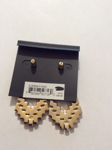$75 ABS ALLEN Schwartz araña cristal tono oro 2.5" pendientes B33 - Imagen 6 de 6
