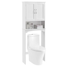 Over The Toilet Storage with Double Doors Adjustable Shelf, Bathroom Organizer