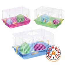 Gabbia Imac Criceti 2 con Ruota, Mangiatoria e Casetta 45x30,5x29h cm