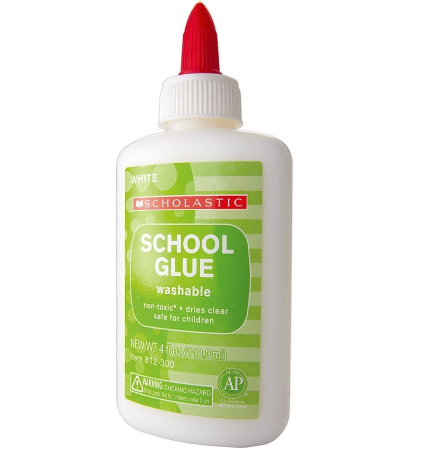 Scholastic School Glue, 3.98, Washable, NonToxic, Dries Clear, 4 Oz