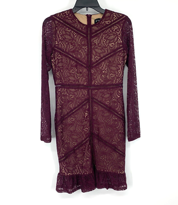 Bardot Dress Womens Size 6 Sasha Ruffle Lace Burgundy Long Sleeve Revolve | eBay Bardot Dress Womens Size 6 Sasha Ruffle Lace Burgundy Long Sleeve Revolve | eBay