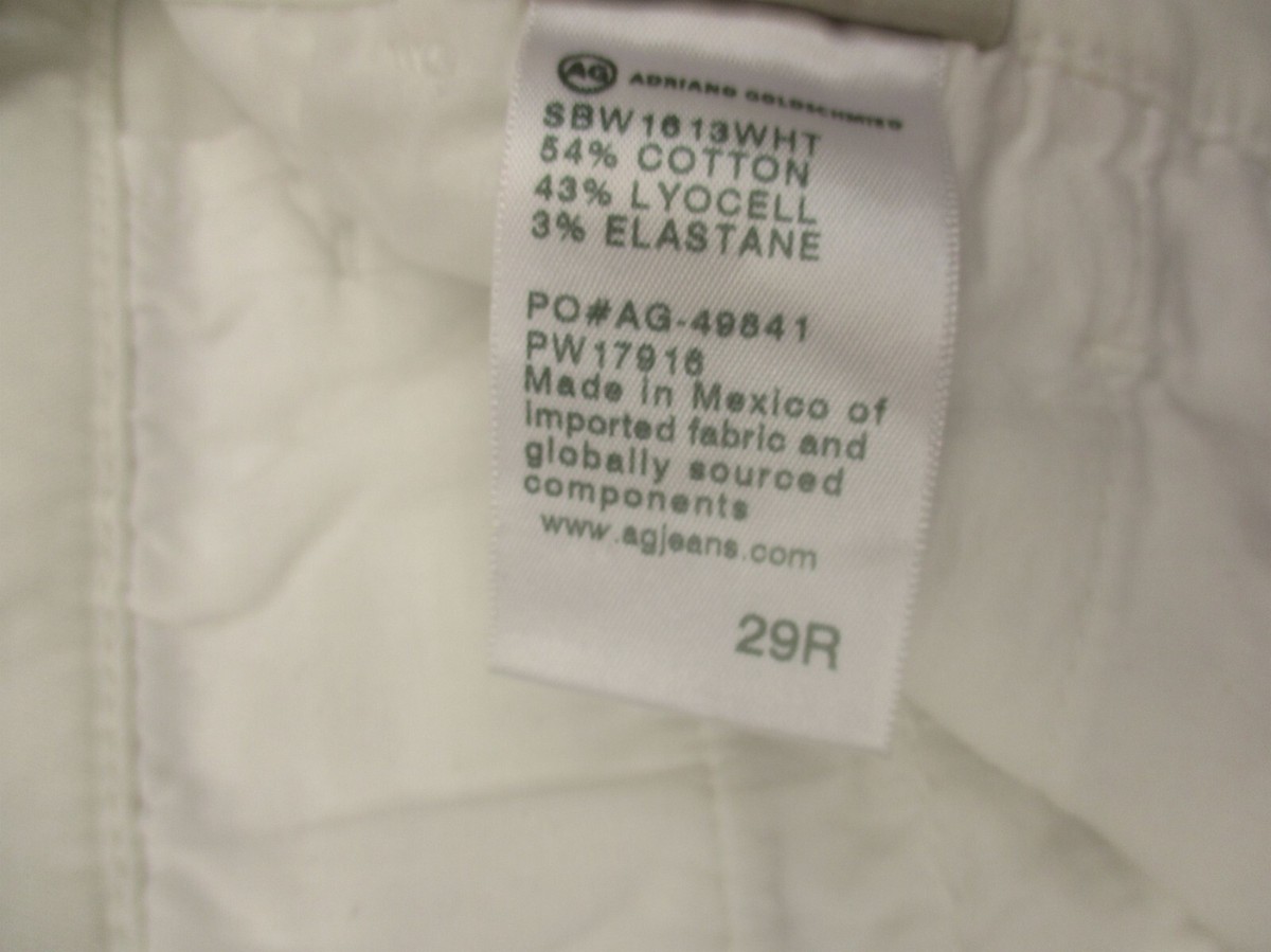 trustec Adriano Goldschmied Size 29R Womens White Cotton Blend Stretch