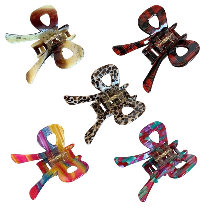 Elegant Bowknot Hair Clip for Women Acetate Spring Clamp Headwear