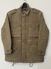 Polo Ralph Lauren Cable Quilted Field Bomber Jacket Beige Size Medium