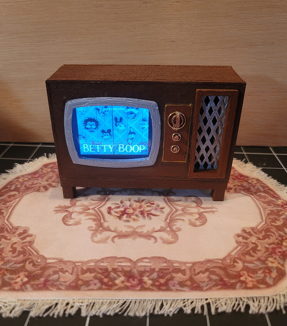 OOAK Miniature Dollhouse Working TV eBay