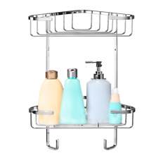 Croydex 2 Tier Corner Shower Caddy, Rust Free Shelf Bathroom Storage Organiser