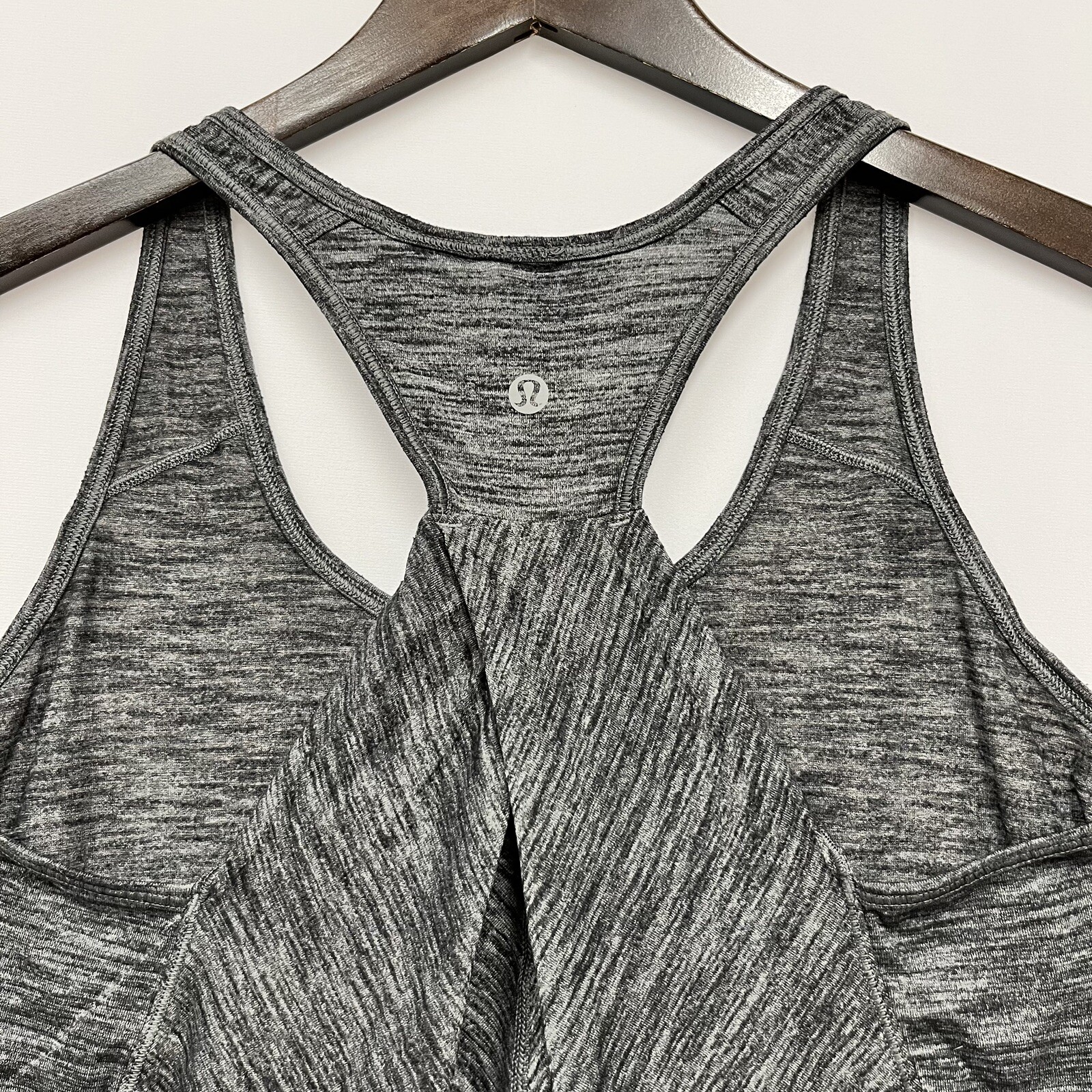 Lululemon Athletica Women's Heathered Gray/Black Racerback Essential Tank Top S