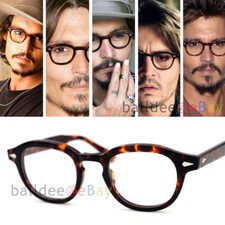VINTAGE Glasses Black Tortoise Johnny Depp Optical Round Rivets Frame Original