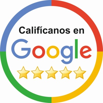 Pegatina   ¡Califícanos en Google! · resistente a la intemperie