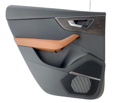 2019 - 2021 AUDI Q8 OEM REAR LEFT DOOR TRIM PANEL - BLACK/OKAPI BROWN 4M8863981