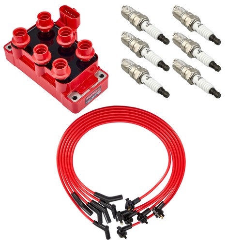 Ignition Coil & Spark Plug & Wires for Ford Mustang Ranger Taurus Thunderbird V6 - Picture 4 of 21