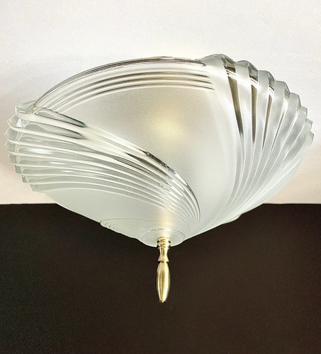 Vtg/Antique 1940's-50’s Art Deco Nouveau Glass Light Fixture - Picture 13 of 24