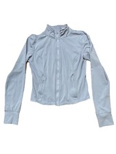 Light Blue Track Jacket Full Zip Long Sleeve Athletic Fit Activewear Women's
