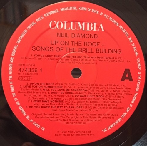 Neil Diamond - Up On The Roof: Songs From The Brill Building (LP, Album) (Mint ( - Picture 3 of 4