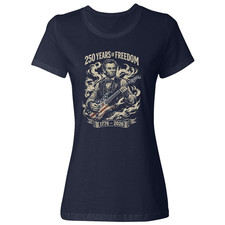Abraham Lincoln Playing Guitar 250 Years Of Freedom Ladies' Crewneck T-Shirt