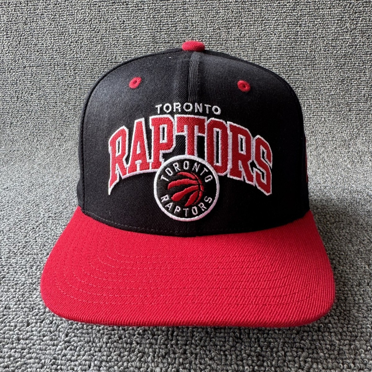 Mitchell & Ness Toronto Raptors Retro Snapback Hat Black Red NBA Cap