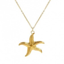 Large Starfish Gold Tone 304 Stainless Steel Costume Jewellery Chain Necklace