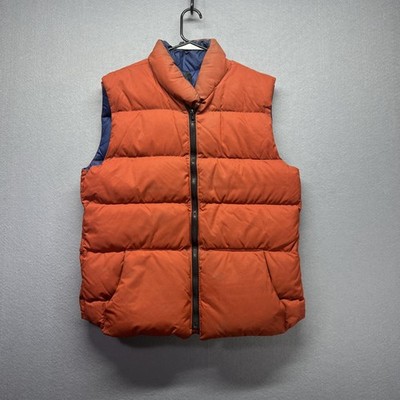 Vintage Marmot Mountain Works Vest Mens Large Orange Down Puffer Full Zip Warm