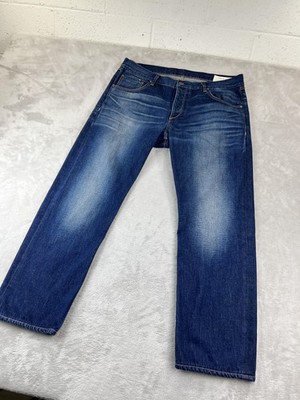 Rag & Bone RB 15X Phoenix Jeans Mens 36x27 Blue Relaxed Straight Button Fly USA