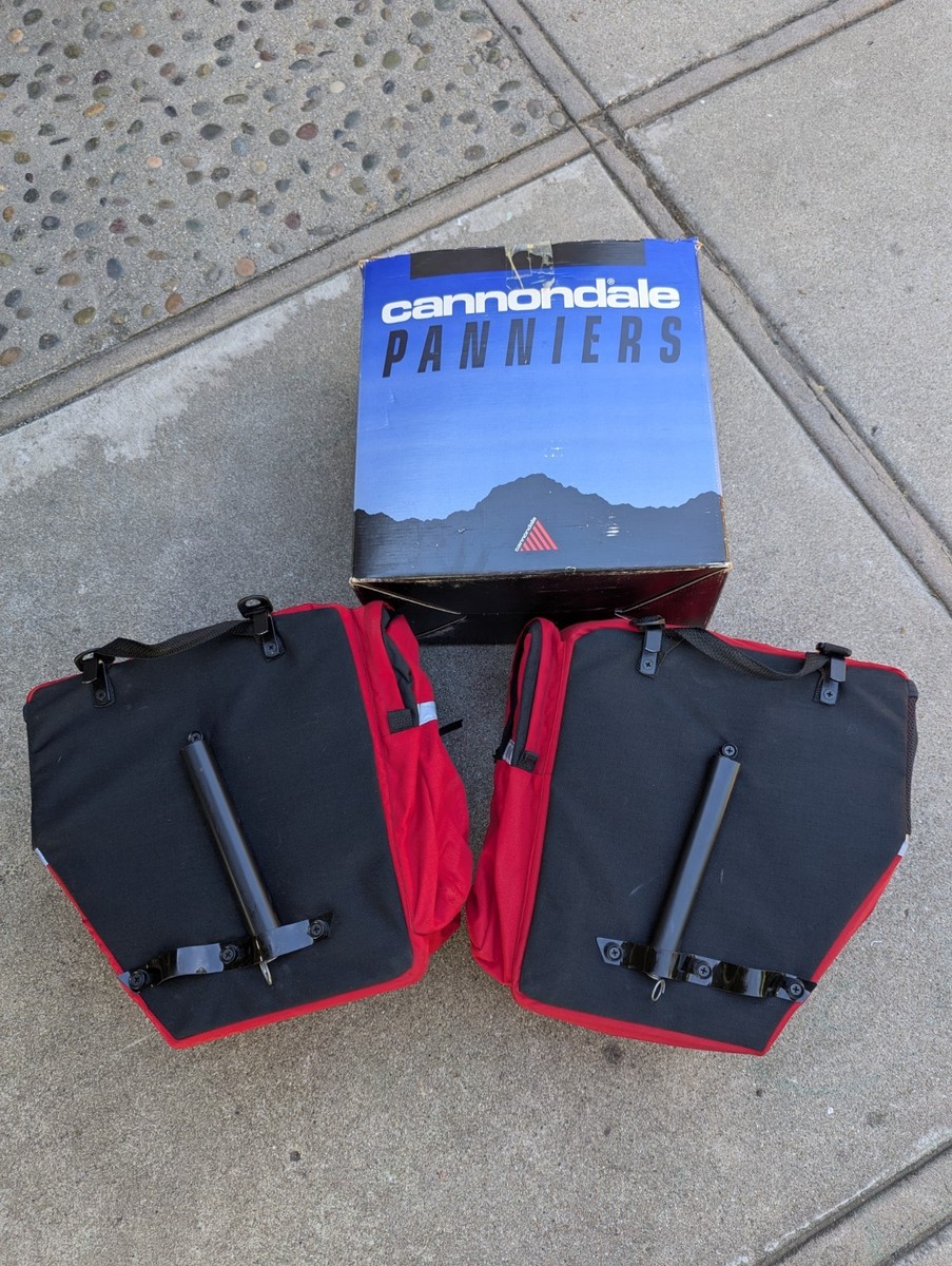 New Vintage 1992 Cannondale Overland Panniers Red Made in USA NOS